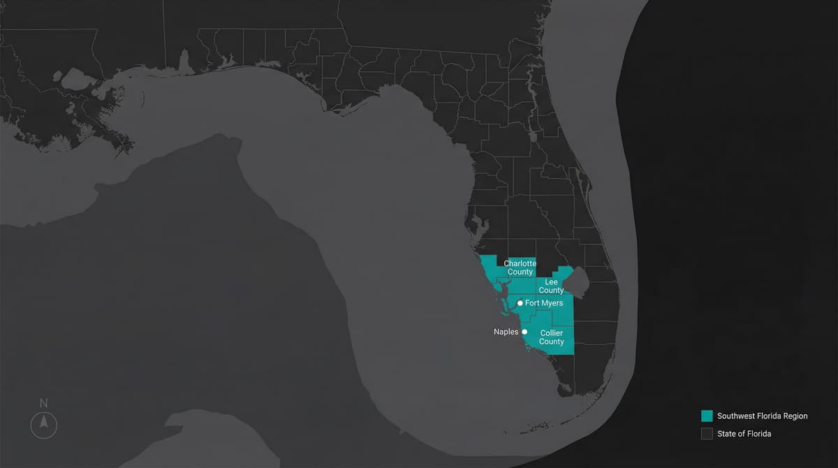 Map of Southwest Florida service area