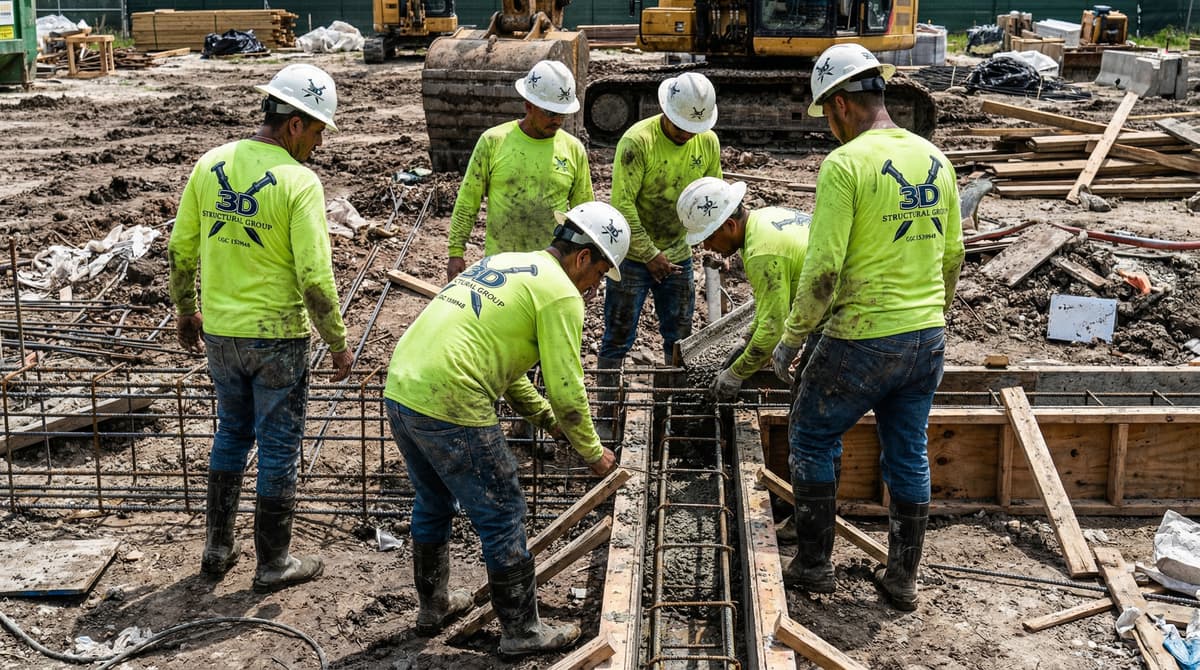 3D Structural Group team on a commercial job site